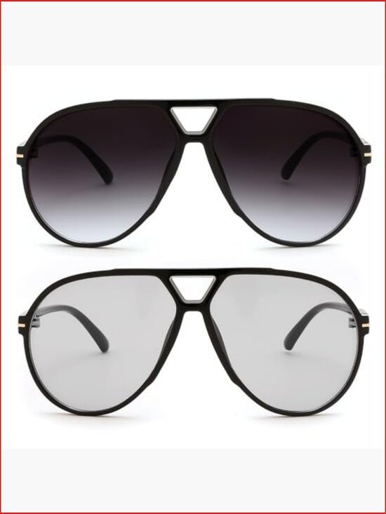 Retro Oversized Sunglasses Classic 70s Vintage Shades Square Plastic Frame UV main image 4